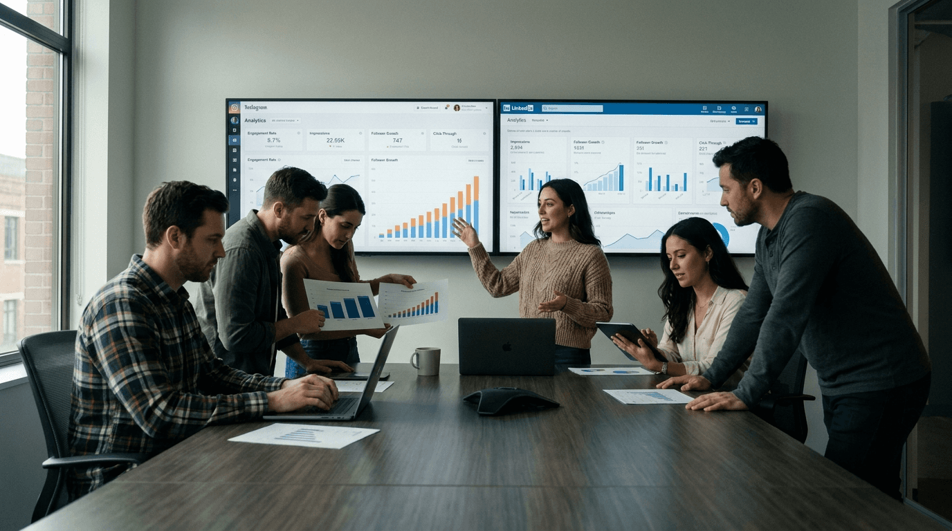 Social media marketing content creation on a smartphone